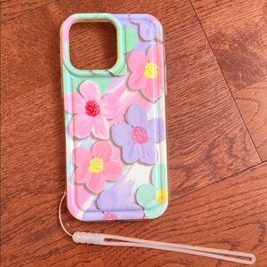 Floral Phone Case with Strap